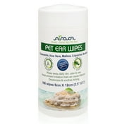 Arava Pet Ear Cleaner Wipes - for Dogs Cats Puppies & Kittens - 100 Count - Natural Medicated Cleansing Deodorizer - Removes Dirt Wax Yeast & Mites Irritations - Prevents Odors Itching - Soft & Gentle