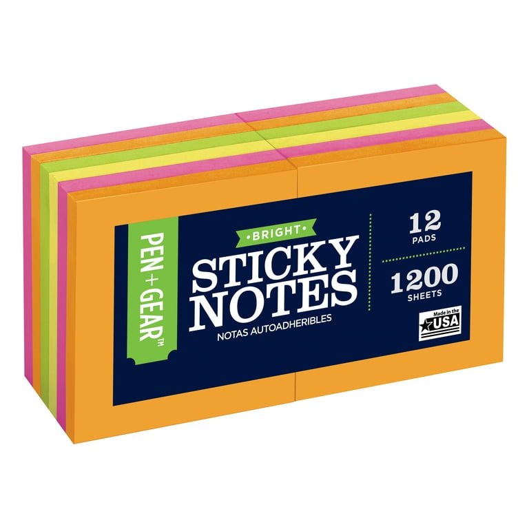 Pen + Gear Sticky Notes, Yellow, 400 Sheets, 4 Count, 1900WM-PLSR