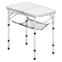 2ft Folding Portable Camping Table, Aluminum Outdoor Picnic Table with Adjustable Height, Lightweight & Compact for Travel, BBQ, Beach, Garden
