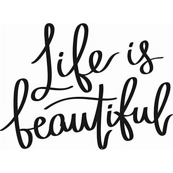 Life Is Beautiful, Inspirational Vinyl Wall Decal by Scripture Wall Art, 11"x14" Black