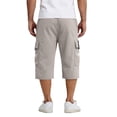 thumbnail image 5 of Domuza Mens Cargo Shorts Below Knee Lightweight Drawstring Elastic Waist Long Shorts Work Pants with Multi Pockets Light Gray L, 5 of 5