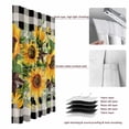 thumbnail image 6 of Sunflower Blackout Curtains for Bedroom/Living Room, Pinch Pleated Black Out Curtains, Rustic Brown Country Star Black Checkered Room Darkening Window Drapes with Hooks 2 Panels, 39"x70", 6 of 8