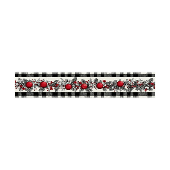 Christmas Table Runner - Xmas Ball Style - Merry Xmas Tablecloth Winter Holiday Home Kitchen Dining Room Decoration - 13x72 inch