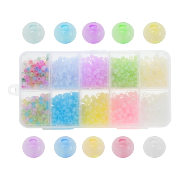 Unique Bargains 4mm Round Glass Beads for  Jewelry Making DIY Crafts Mixed Color