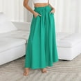 thumbnail image 5 of Tuphregyow Women's High Waist Baggy Wrap Pants Drawstring Fashion with Pockets Pants Trendy Fitting Pleated Wide Leg Leisure Flowy Pants New Style Solid Green XXL, 5 of 8