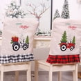 thumbnail image 3 of sweethay Cubierta de silla de Navidad para Tractor, patrón de rejilla de lino, recuerdo de fiesta antideslizante, funda a prueba de polvo, suministros Kits de decoración para fiestas sweethay HA069930-00, 3 of 6