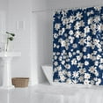thumbnail image 2 of Dark Blue Daisy Flower Pattern Shower Curtain 72"x84" ,Bathroom Decorative Shower Curtains Set with 12 Hooks,Modern Waterproof Washable Shower Curtain, 2 of 6