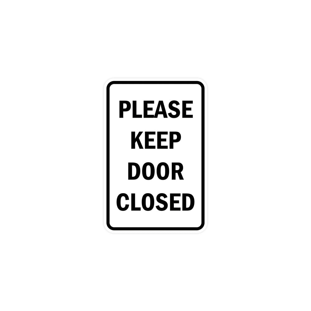 Portrait Round Please Keep Door Closed Sign (White) Medium 5" x 7