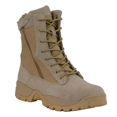 Mens 7 Inch Side Zipper - Milwaukee Leather Milwaukee Leather Boots MBM9111 Desert Sand Men's 9in Desert Sand Leather Tactical Boots with Side Zippers Desert Sand 7