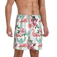 thumbnail image 2 of Wukai Flamingo Flower Men’s Short Pajama Pants With Pockets Soft Sleep Pj Shorts for Men-4X-Large, 2 of 6