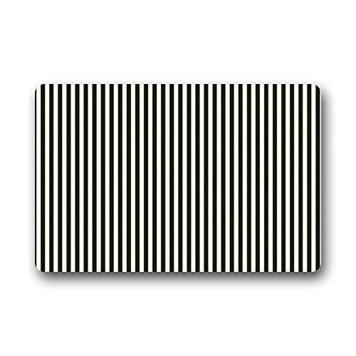 WinHome Black and White stripes Lines Doormat Floor Mats Rugs Outdoors