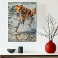 thumbnail image 5 of Funny Dog on Beach Canvas Wall Art, Borzoi Dog Picture Ocean Artwork for Bathroom Bedroom Living Room, Art Decor 8x12 Inches, 5 of 6