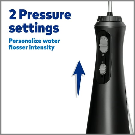Waterpik Cordless Plus Water Flosser with 2 Settings, 4 Tips, ADA Accepted, Black