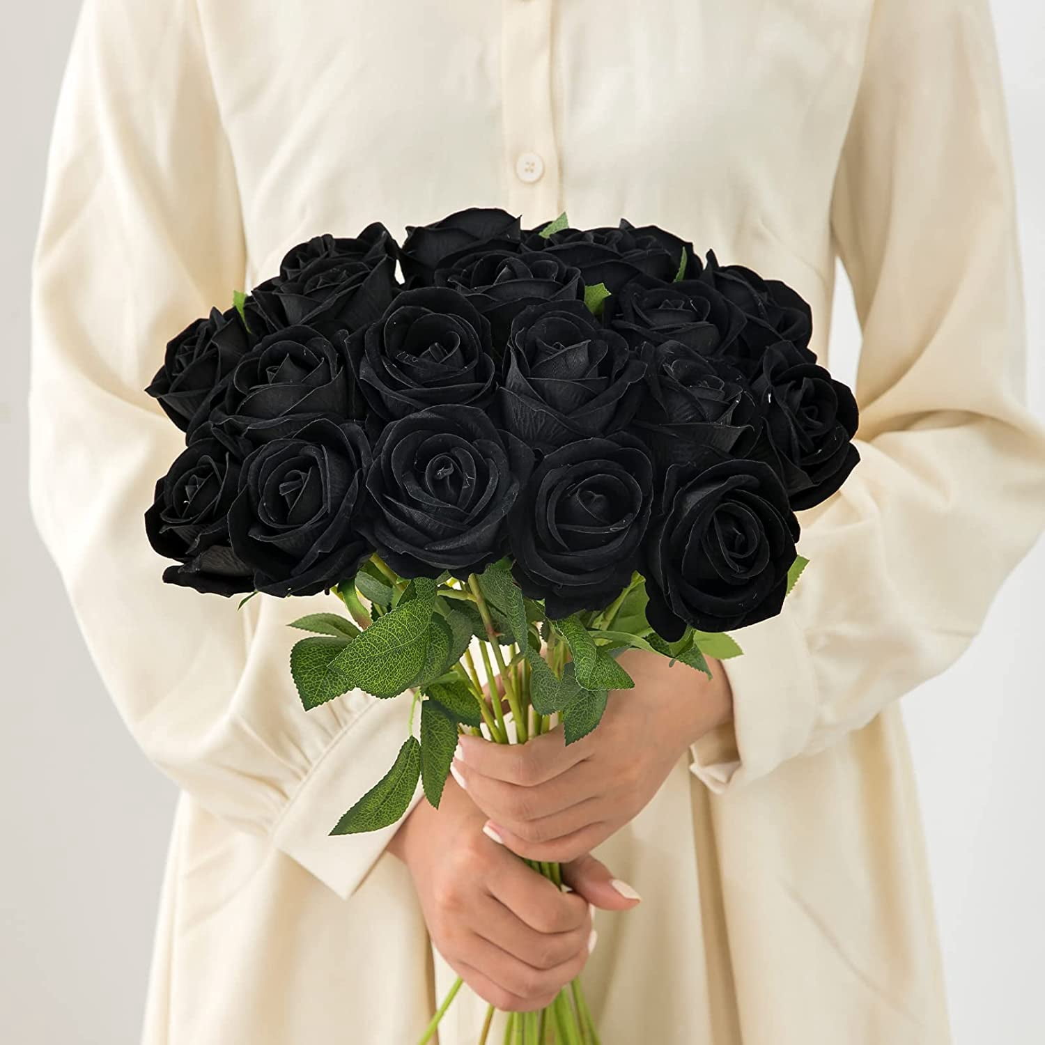 12PCS Artificial Roses Silk Flowers Fake Roses Bouquet Long Stem for Home Wedding Decoration Party (Wine)