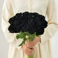 thumbnail image 3 of 12PCS Artificial Roses Silk Flowers Fake Roses Bouquet Long Stem for Home Wedding Decoration Party (Wine), 3 of 4