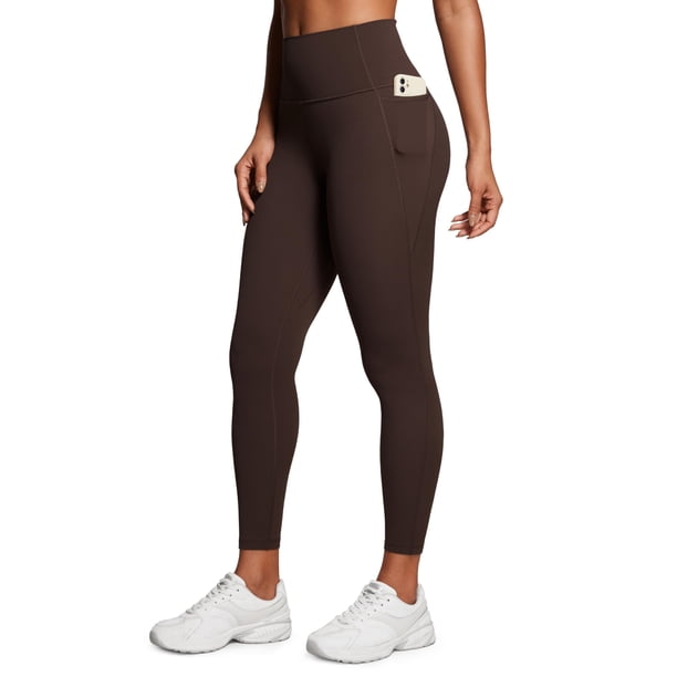 Pantalones CRZ YOGA Butterluxe tiro alto 25" con bolsillos marrón XXS