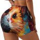 thumbnail image 1 of Balery Oil Painting Colorful Hamster Pantalones cortos de entrenamiento estampados para mujer, sin costuras, ajustados, para gimnasio, yoga, correr, deportes, ejercicio activo, fitness.-XX-Large, 1 of 8
