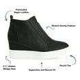 thumbnail image 5 of Journee Womens Clara Round Toe Inside Zip Wedge Sneakers, Widths Available, 5 of 10