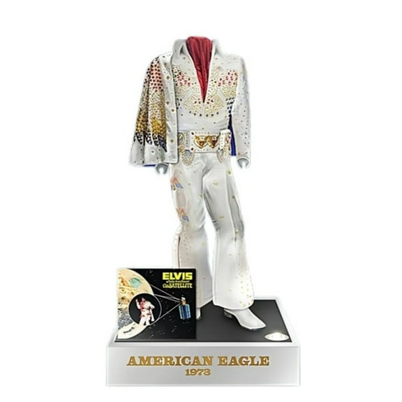 The Bradford Exchange Elvis Presley Illuminated Jumpsuit Sculpture Issue #1: 'Aloha' Handcrafted Tribute with Faux Jewels Fabric Accents & LED Lighting Officially Licensed Limited-Edition 6-inches
