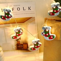 KOYPTL Christmas Decorations Glowing String Lights-10 Led,Iron Shatterproof Stocking Modeling Ornaments with Warm Light for Store Window Hanging Christmas Tree Activity Scene Decoration(4.92 ft)