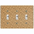 thumbnail image 1 of Metal Light Switch Wall Plate Outlet Cover (Coffee Espresso Mocha Bean Light Brown Pattern - Triple Toggle), 1 of 2
