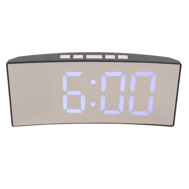 Horloge Numérique, Affichage de la Température Grand Écran LED: Réveil Numérique Miroir pour Chambre à Coucher pour Décor LED Bleu
