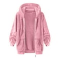 thumbnail image 5 of Garbnen Fleece Jacket for Kids Full-Zip Hooded Fall Winter Fuzzy Coat Outerwear Fleece-Lined Sherpa Girls Winter Jacket with Pockets 9-10 Years, 5 of 7