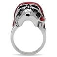 thumbnail image 4 of Luxe Jewelry Designs Women's Stainless Steel Skull Shaped Ring with Red Epoxy - Size 6 (Pack of 2), 4 of 4