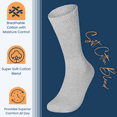 thumbnail image 3 of Special Essentials 6 Pairs Women's Non-Binding Diabetic & Circulator Crew Socks - Comfortably Soft, Moisture-Wicking Cotton Grey, 3 of 8