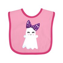 Inktastic Halloween, Ghost, Ribbon, Bow, Trick or Treat, Boo Girls Baby Bib