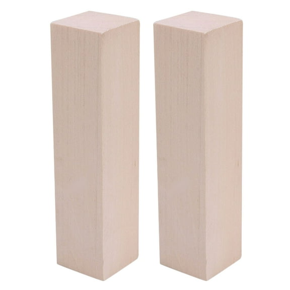 FRCOLOR 2pcs Basswood Carving Blocks Unfinished Wood Cubes Rectangular Blank Wooden Blocks for Wood Whittling Crafts
