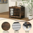 thumbnail image 4 of Pefilos 27" Wooden Dog Crate Furniture for Indoor Dogs, Dog Kennel with Double Lockable Doors and Removable Tray, Modern Dog Cage for Small/Medium Dogs, Brown, 4 of 7