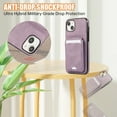 thumbnail image 4 of for iPhone 15 Case with Card Holder Kickstand Crossbody Strap, PU Leather Wallet Case with Magnetic Closure Heavy Duty Protective Flip Cover for iPhone 15 for Men Women, Purple, 4 of 9