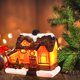 thumbnail image 4 of Casa de nieve navideña Escena de pueblo navideño Regalo de Navidad para niños Mini resina luminosa Estilo D, 4 of 7