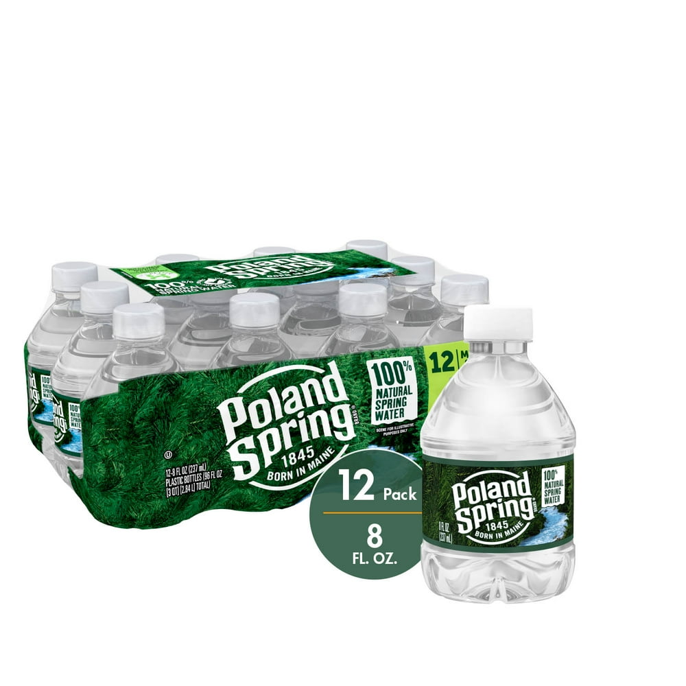 POLAND SPRING Brand 100 Natural Spring Water, 8ounce mini plastic