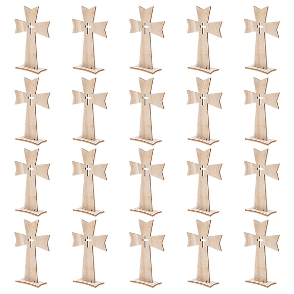 WHAMVOX Beige Cross Ornament for Decor Standing Household Decor 20pcs Synthetic Material