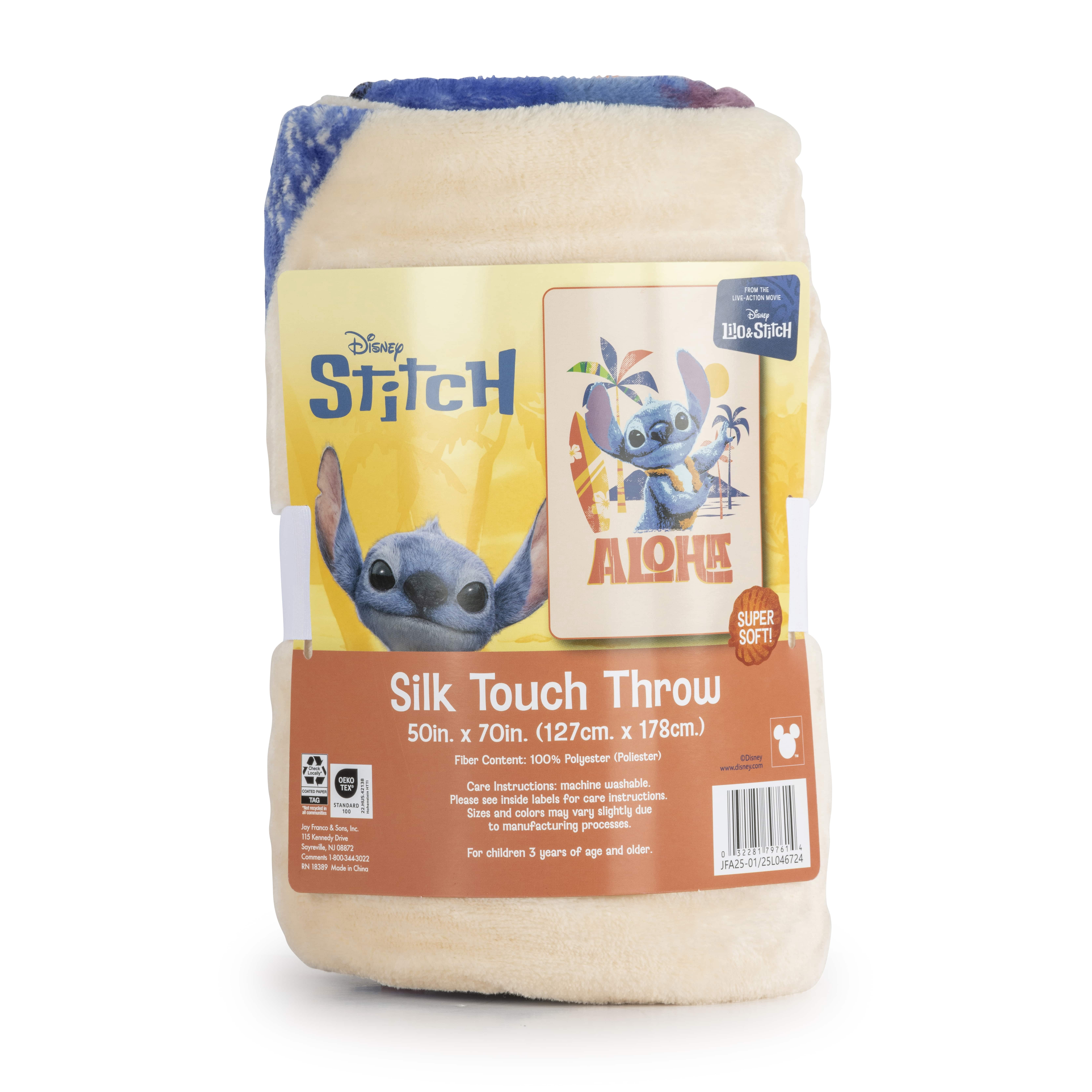 Stitch Live Action Vintage Aloha 50" x 70" Silk Touch Throw, Polyester, Tan, Disney
