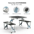 thumbnail image 3 of Ktaxon Portable Folding Picnic Table With 4-Person Chair Seats Aluminium Alloy, Black, 3 of 7