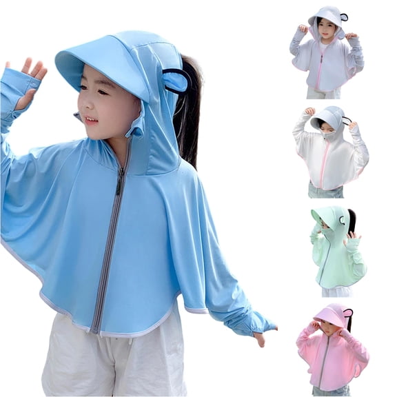 Shachafan Girls Sun Shirt Summer Lightweight Breathable Blocking Loose Jacket For Outdoor Play Sports Shirts for Girls