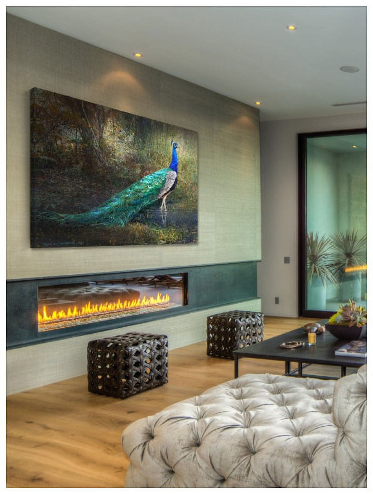 Marmont Hill - "Jungle Stream Peacock" by Chris Vest Painting Print on Wrapped Canvas