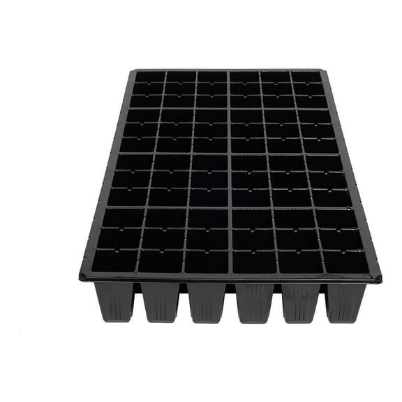 SUNPACK 21" x 11" Heavy Duty 72-Cell Square Insert Tray, Black, 2.5"