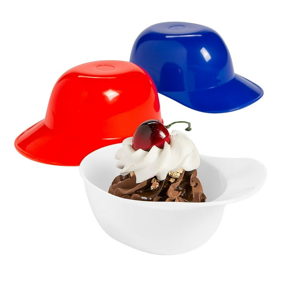 Fun Express Baseball Snack Helmet Bowl - Party Supplies - 12 Pieces