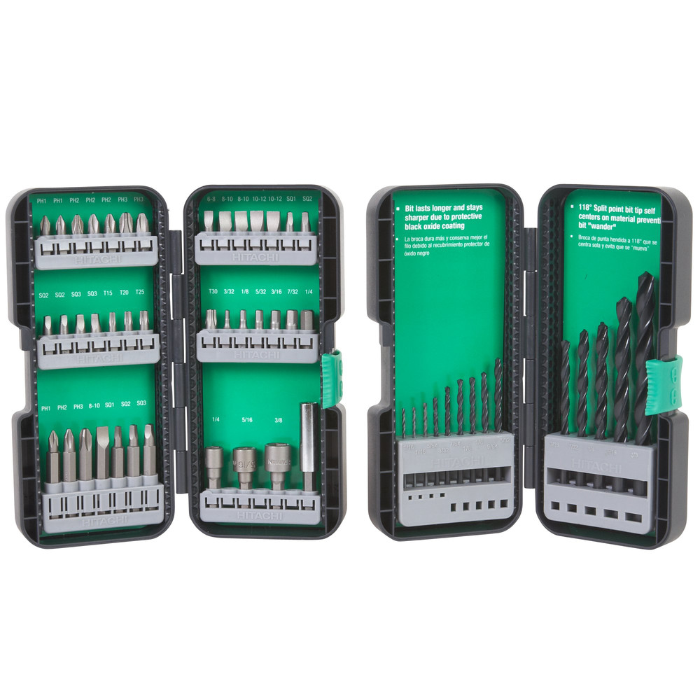 Hitachi 115108 53Piece Driver Bit and Black Oxide Drill Bit Set