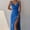 *Blue, variant on ClodeEU Women's Sleeveless Cowl Neck Maxi Dress,Spaghetti Strap Formal Dress with High Slit Beige,Women's Plus L