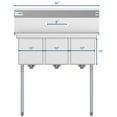 thumbnail image 3 of KoolMore 36" 3 Compartment Stainless Steel NSF Triple Bowl Commercial Kitchen Sink - Bowl Size 10" x 14" x 10", Silver, 3 of 10