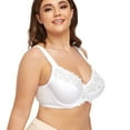 thumbnail image 5 of Women's Underwire Unlined Bra Minimizers Non-Padded Full Coverage Lace Plus Size 46G, 5 of 8