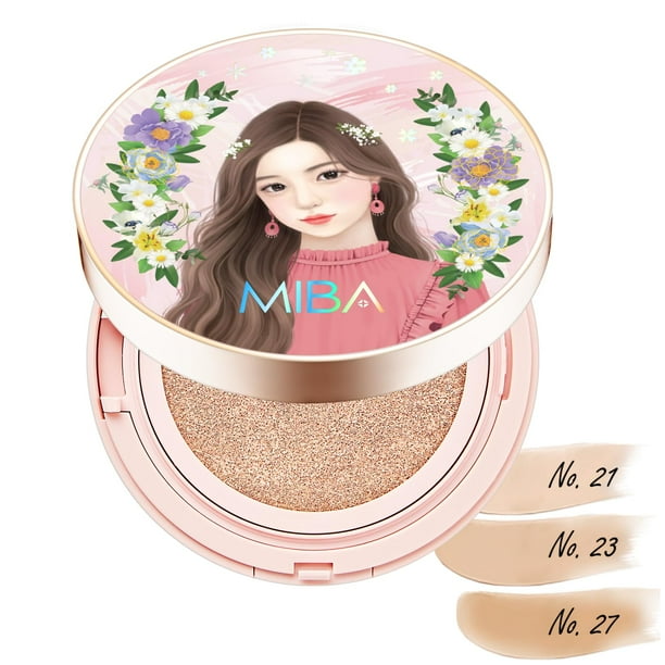 MIBA Ion Calcium Foundation Double Cushion RX No 27 Big Cushion SEASON2 Efecto de larga duración. Hidratación de la piel. Maquillaje Glow Alta . Alivio del estiramiento de la piel. Adhesión suave. (2