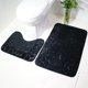 thumbnail image 5 of sweethay Juego de alfombras antideslizantes para baño Floral, 2 uds., alfombrilla rectangular + alfombrilla tipo U Decoración del hogar negro sweethay JJ21304-03, 5 of 6