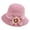 Light Violet, variant on Women's Straw Sun Hat, Elegant Cloche Bucket Cap with Floral Ribbon Bow and Pearl Accent, Woven Breathable Beach Headwear for Summer Vacation, Tea Party, and Outdoor Travel Beige One Size