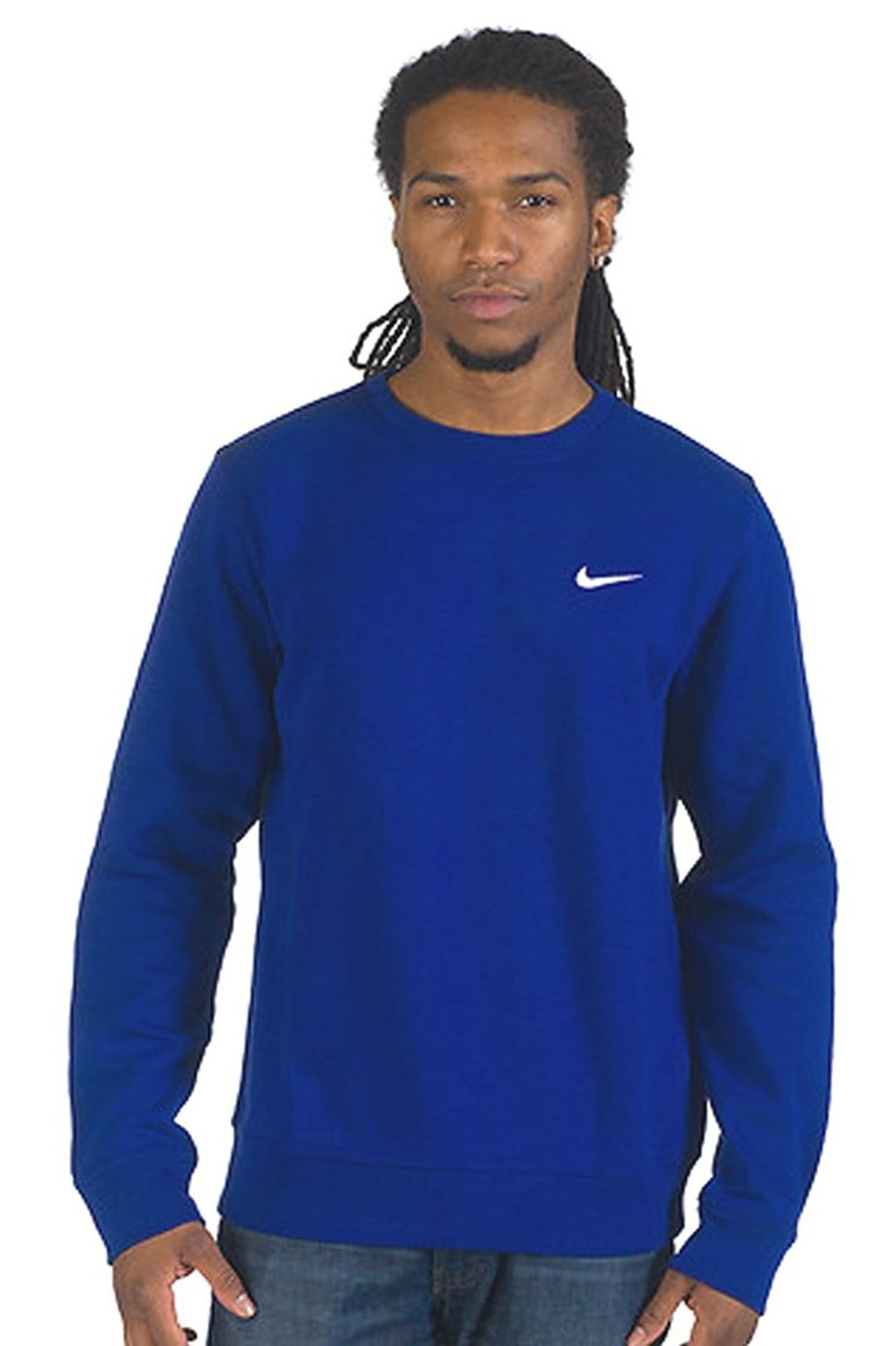 Nike - Nike Club Crew Swoosh Blue/White Sweatshirt Men's Size M ...
